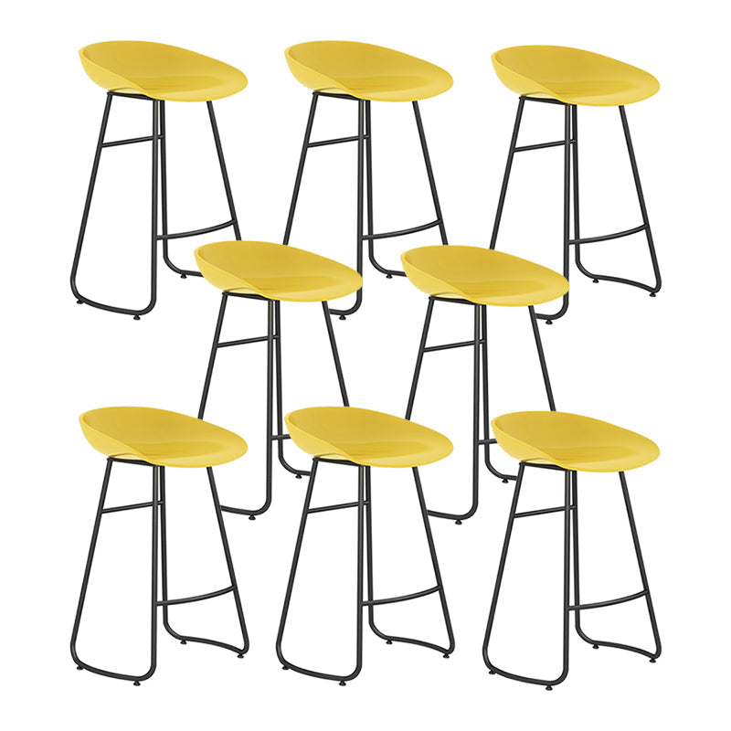 Modern Backrest Armless Counter Stool Iron Bar Stool with Acrylic Seat and Pedal for Cafe Yellow 8 Piece Set Counter Stool(26"H) Clearhalo 'Bar Furniture' 'Bar Stools' 'bar_stools' 'furn' 'furn_bar_stools' 'Furniture' 'Kitchen & Dining Furniture' 5724659