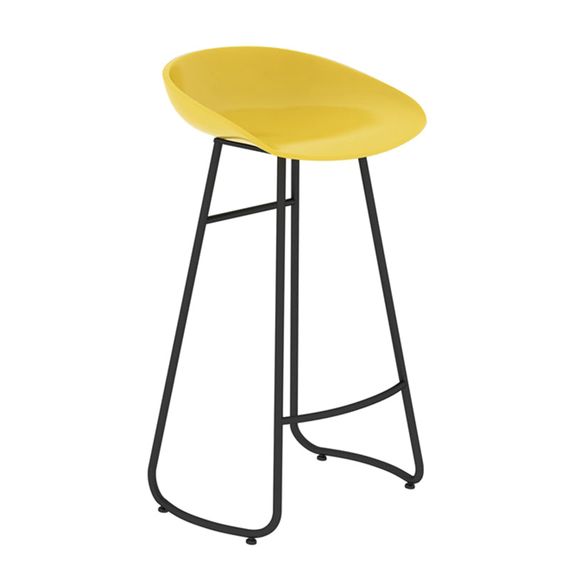 Modern Backrest Armless Counter Stool Iron Bar Stool with Acrylic Seat and Pedal for Cafe Yellow 1 Piece Bar Stool(30"H) Clearhalo 'Bar Furniture' 'Bar Stools' 'bar_stools' 'furn' 'furn_bar_stools' 'Furniture' 'Kitchen & Dining Furniture' 5724660