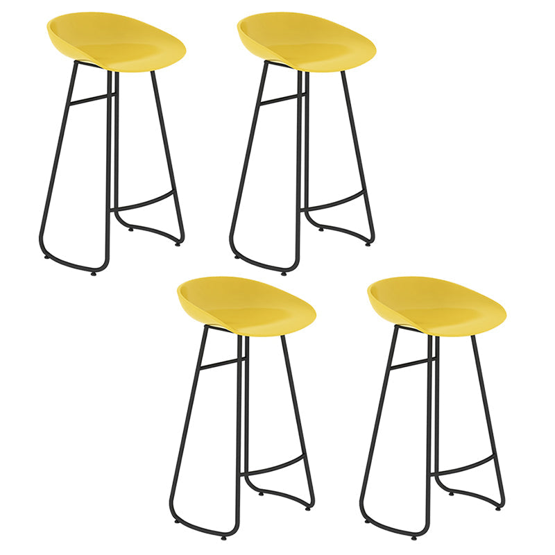 Modern Backrest Armless Counter Stool Iron Bar Stool with Acrylic Seat and Pedal for Cafe Yellow 4 Piece Set Bar Stool(30"H) Clearhalo 'Bar Furniture' 'Bar Stools' 'bar_stools' 'furn' 'furn_bar_stools' 'Furniture' 'Kitchen & Dining Furniture' 5724662