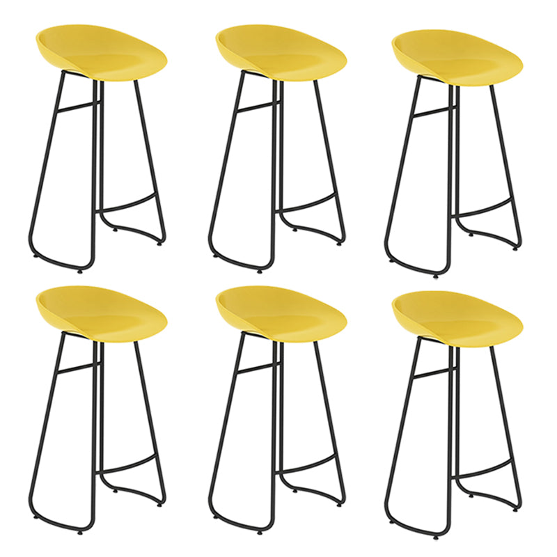 Modern Backrest Armless Counter Stool Iron Bar Stool with Acrylic Seat and Pedal for Cafe Yellow 6 Piece Set Bar Stool(30"H) Clearhalo 'Bar Furniture' 'Bar Stools' 'bar_stools' 'furn' 'furn_bar_stools' 'Furniture' 'Kitchen & Dining Furniture' 5724663