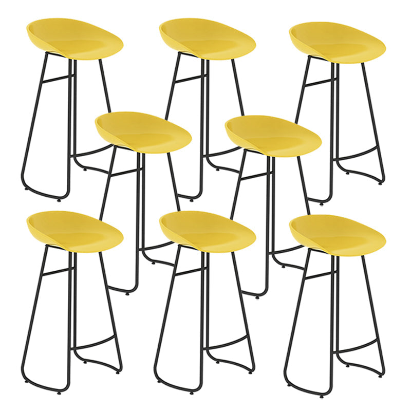 Modern Backrest Armless Counter Stool Iron Bar Stool with Acrylic Seat and Pedal for Cafe Yellow 8 Piece Set Bar Stool(30"H) Clearhalo 'Bar Furniture' 'Bar Stools' 'bar_stools' 'furn' 'furn_bar_stools' 'Furniture' 'Kitchen & Dining Furniture' 5724664