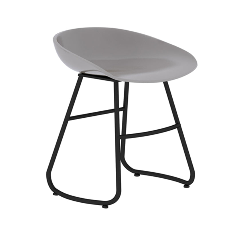 Modern Backrest Armless Counter Stool Iron Bar Stool with Acrylic Seat and Pedal for Cafe Gray 1 Piece Short Stool(18"H) Clearhalo 'Bar Furniture' 'Bar Stools' 'bar_stools' 'furn' 'furn_bar_stools' 'Furniture' 'Kitchen & Dining Furniture' 5724665