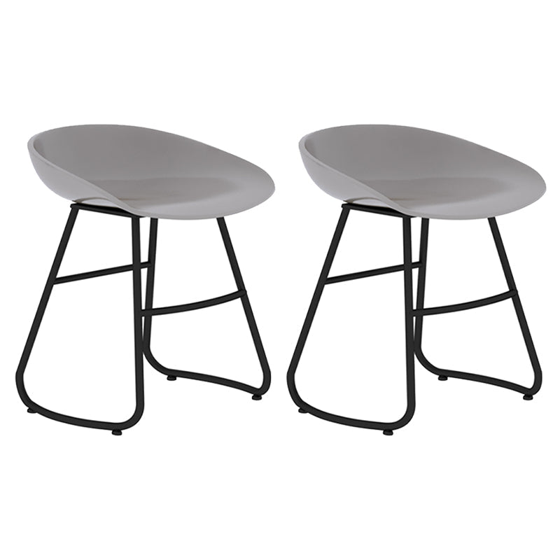 Modern Backrest Armless Counter Stool Iron Bar Stool with Acrylic Seat and Pedal for Cafe Gray 2 Piece Set Short Stool(18"H) Clearhalo 'Bar Furniture' 'Bar Stools' 'bar_stools' 'furn' 'furn_bar_stools' 'Furniture' 'Kitchen & Dining Furniture' 5724666
