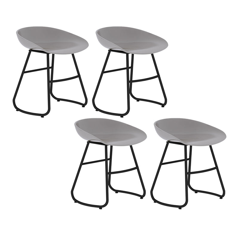 Modern Backrest Armless Counter Stool Iron Bar Stool with Acrylic Seat and Pedal for Cafe Gray 4 Piece Set Short Stool(18"H) Clearhalo 'Bar Furniture' 'Bar Stools' 'bar_stools' 'furn' 'furn_bar_stools' 'Furniture' 'Kitchen & Dining Furniture' 5724667