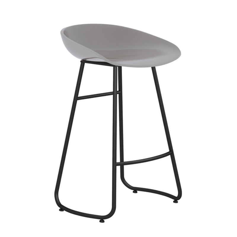 Modern Backrest Armless Counter Stool Iron Bar Stool with Acrylic Seat and Pedal for Cafe Gray 1 Piece Counter Stool(26"H) Clearhalo 'Bar Furniture' 'Bar Stools' 'bar_stools' 'furn' 'furn_bar_stools' 'Furniture' 'Kitchen & Dining Furniture' 5724670