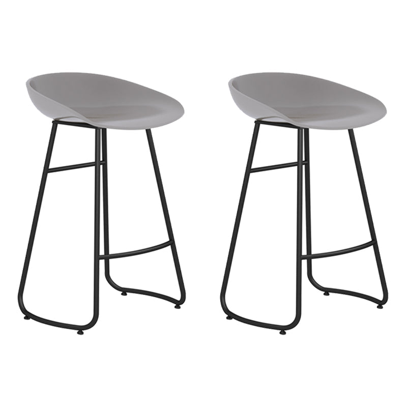 Modern Backrest Armless Counter Stool Iron Bar Stool with Acrylic Seat and Pedal for Cafe Gray 2 Piece Set Counter Stool(26"H) Clearhalo 'Bar Furniture' 'Bar Stools' 'bar_stools' 'furn' 'furn_bar_stools' 'Furniture' 'Kitchen & Dining Furniture' 5724671