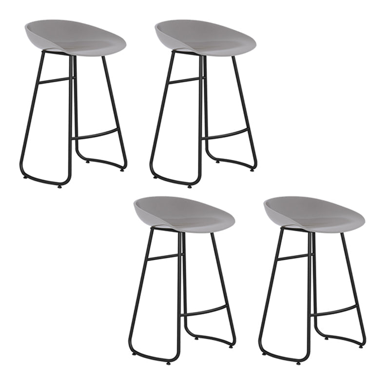 Modern Backrest Armless Counter Stool Iron Bar Stool with Acrylic Seat and Pedal for Cafe Gray 4 Piece Set Counter Stool(26"H) Clearhalo 'Bar Furniture' 'Bar Stools' 'bar_stools' 'furn' 'furn_bar_stools' 'Furniture' 'Kitchen & Dining Furniture' 5724672