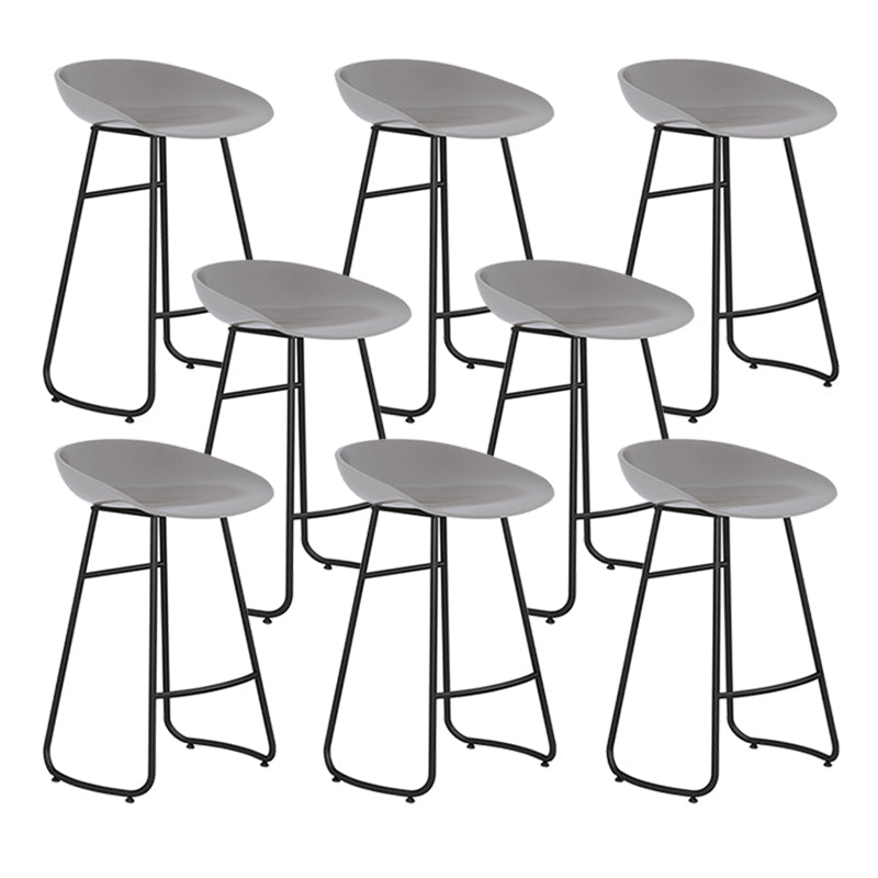 Modern Backrest Armless Counter Stool Iron Bar Stool with Acrylic Seat and Pedal for Cafe Gray 8 Piece Set Counter Stool(26"H) Clearhalo 'Bar Furniture' 'Bar Stools' 'bar_stools' 'furn' 'furn_bar_stools' 'Furniture' 'Kitchen & Dining Furniture' 5724674