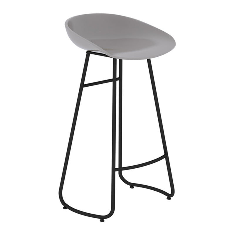 Modern Backrest Armless Counter Stool Iron Bar Stool with Acrylic Seat and Pedal for Cafe Gray 1 Piece Bar Stool(30"H) Clearhalo 'Bar Furniture' 'Bar Stools' 'bar_stools' 'furn' 'furn_bar_stools' 'Furniture' 'Kitchen & Dining Furniture' 5724675