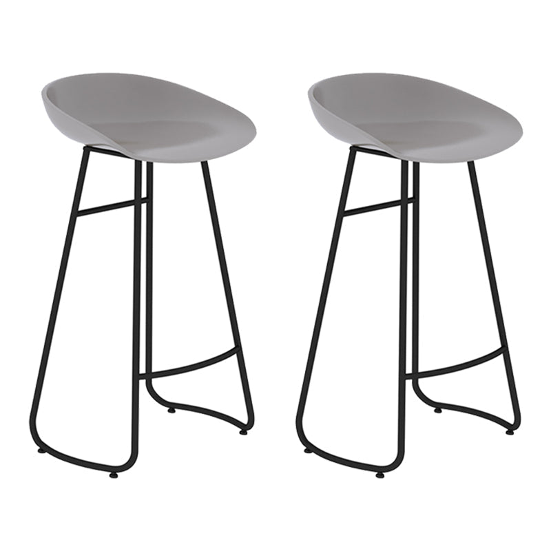 Modern Backrest Armless Counter Stool Iron Bar Stool with Acrylic Seat and Pedal for Cafe Gray 2 Piece Set Bar Stool(30"H) Clearhalo 'Bar Furniture' 'Bar Stools' 'bar_stools' 'furn' 'furn_bar_stools' 'Furniture' 'Kitchen & Dining Furniture' 5724676