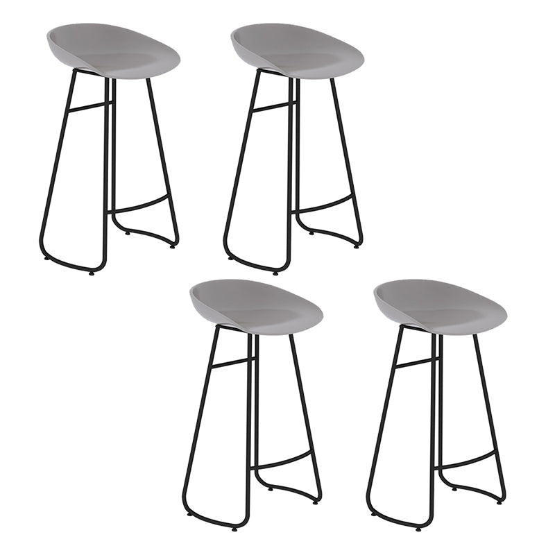 Modern Backrest Armless Counter Stool Iron Bar Stool with Acrylic Seat and Pedal for Cafe Gray 4 Piece Set Bar Stool(30"H) Clearhalo 'Bar Furniture' 'Bar Stools' 'bar_stools' 'furn' 'furn_bar_stools' 'Furniture' 'Kitchen & Dining Furniture' 5724677