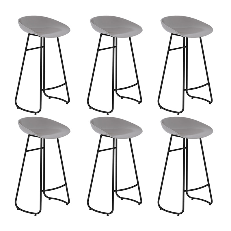Modern Backrest Armless Counter Stool Iron Bar Stool with Acrylic Seat and Pedal for Cafe Gray 6 Piece Set Bar Stool(30"H) Clearhalo 'Bar Furniture' 'Bar Stools' 'bar_stools' 'furn' 'furn_bar_stools' 'Furniture' 'Kitchen & Dining Furniture' 5724678