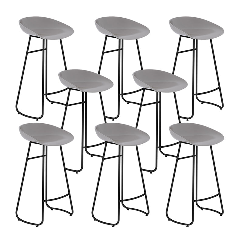 Modern Backrest Armless Counter Stool Iron Bar Stool with Acrylic Seat and Pedal for Cafe Gray 8 Piece Set Bar Stool(30"H) Clearhalo 'Bar Furniture' 'Bar Stools' 'bar_stools' 'furn' 'furn_bar_stools' 'Furniture' 'Kitchen & Dining Furniture' 5724679