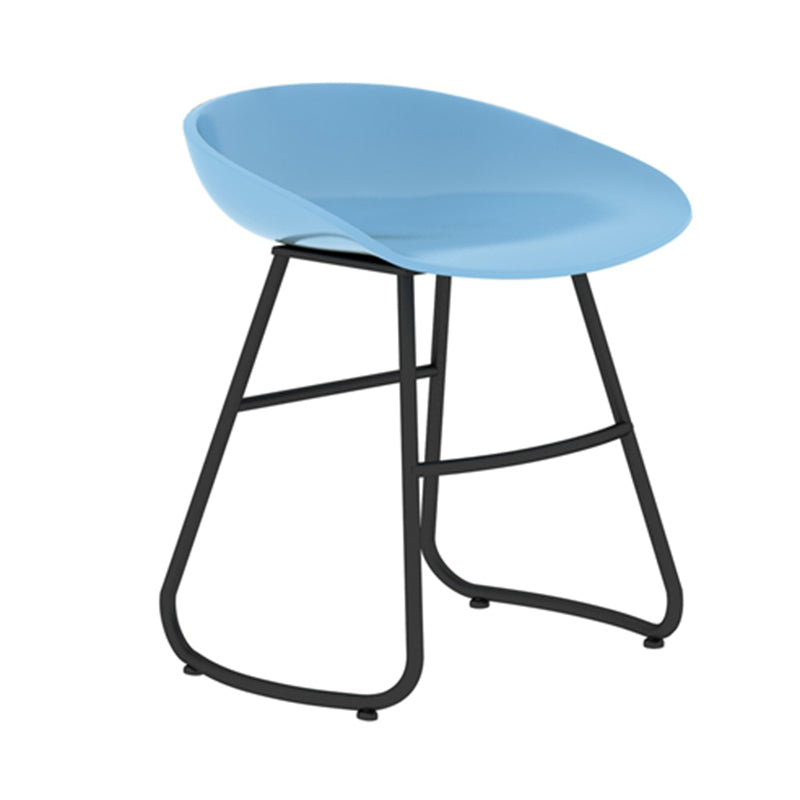 Modern Backrest Armless Counter Stool Iron Bar Stool with Acrylic Seat and Pedal for Cafe Blue 1 Piece Short Stool(18"H) Clearhalo 'Bar Furniture' 'Bar Stools' 'bar_stools' 'furn' 'furn_bar_stools' 'Furniture' 'Kitchen & Dining Furniture' 5724680