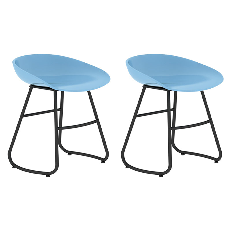 Modern Backrest Armless Counter Stool Iron Bar Stool with Acrylic Seat and Pedal for Cafe Blue 2 Piece Set Short Stool(18"H) Clearhalo 'Bar Furniture' 'Bar Stools' 'bar_stools' 'furn' 'furn_bar_stools' 'Furniture' 'Kitchen & Dining Furniture' 5724681