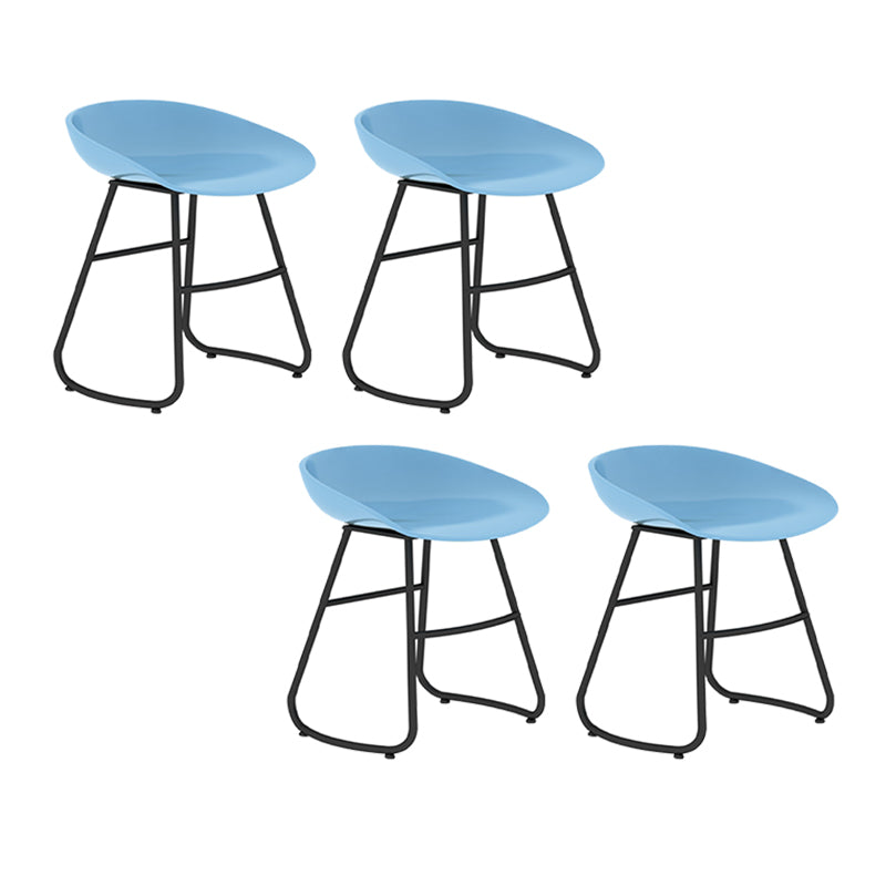 Modern Backrest Armless Counter Stool Iron Bar Stool with Acrylic Seat and Pedal for Cafe Blue 4 Piece Set Short Stool(18"H) Clearhalo 'Bar Furniture' 'Bar Stools' 'bar_stools' 'furn' 'furn_bar_stools' 'Furniture' 'Kitchen & Dining Furniture' 5724682