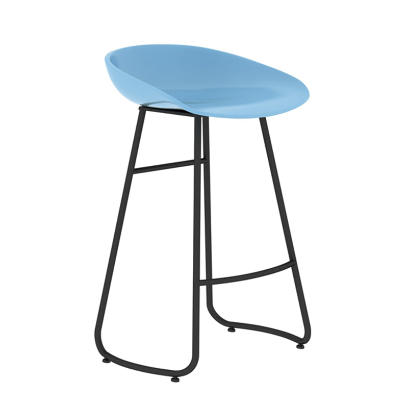 Modern Backrest Armless Counter Stool Iron Bar Stool with Acrylic Seat and Pedal for Cafe Blue 1 Piece Counter Stool(26"H) Clearhalo 'Bar Furniture' 'Bar Stools' 'bar_stools' 'furn' 'furn_bar_stools' 'Furniture' 'Kitchen & Dining Furniture' 5724685