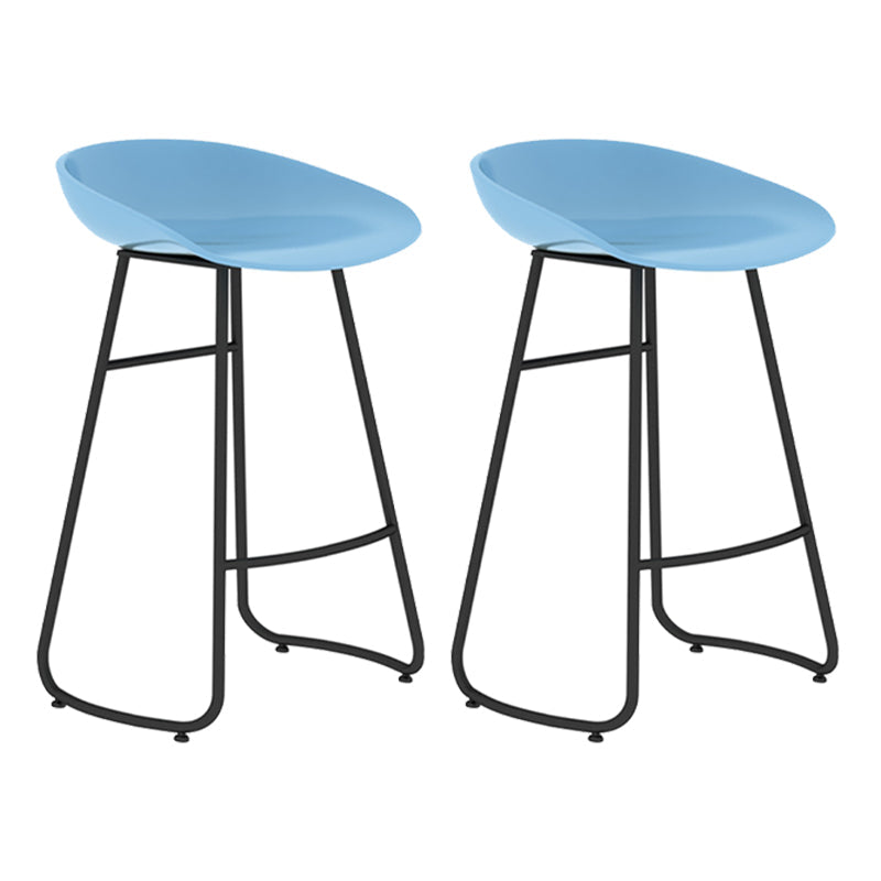 Modern Backrest Armless Counter Stool Iron Bar Stool with Acrylic Seat and Pedal for Cafe Blue 2 Piece Set Counter Stool(26"H) Clearhalo 'Bar Furniture' 'Bar Stools' 'bar_stools' 'furn' 'furn_bar_stools' 'Furniture' 'Kitchen & Dining Furniture' 5724686