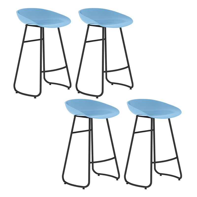 Modern Backrest Armless Counter Stool Iron Bar Stool with Acrylic Seat and Pedal for Cafe Blue 4 Piece Set Counter Stool(26"H) Clearhalo 'Bar Furniture' 'Bar Stools' 'bar_stools' 'furn' 'furn_bar_stools' 'Furniture' 'Kitchen & Dining Furniture' 5724687