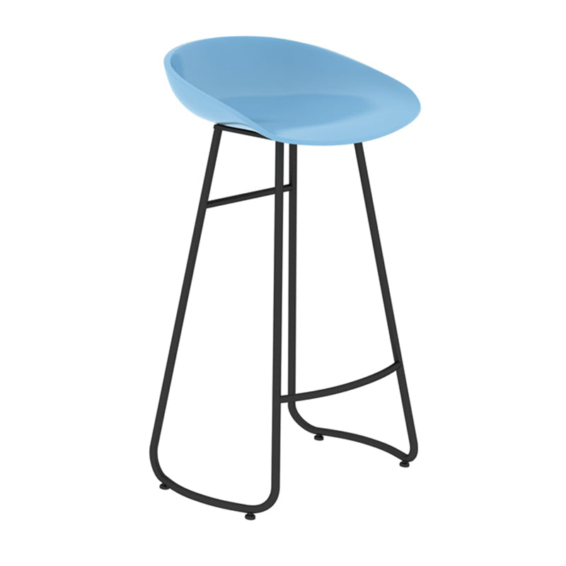 Modern Backrest Armless Counter Stool Iron Bar Stool with Acrylic Seat and Pedal for Cafe Blue 1 Piece Bar Stool(30"H) Clearhalo 'Bar Furniture' 'Bar Stools' 'bar_stools' 'furn' 'furn_bar_stools' 'Furniture' 'Kitchen & Dining Furniture' 5724690