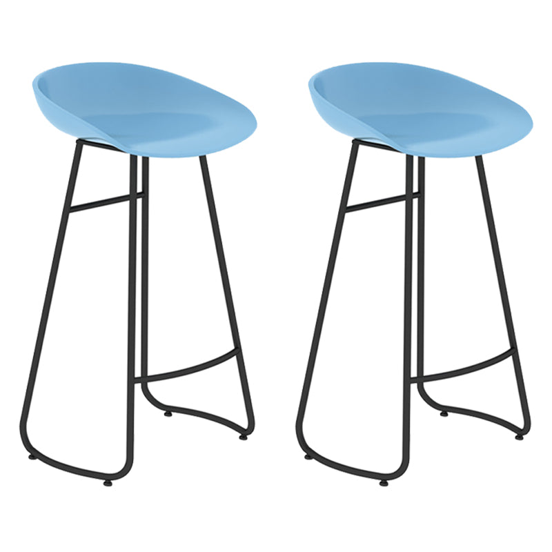 Modern Backrest Armless Counter Stool Iron Bar Stool with Acrylic Seat and Pedal for Cafe Blue 2 Piece Set Bar Stool(30"H) Clearhalo 'Bar Furniture' 'Bar Stools' 'bar_stools' 'furn' 'furn_bar_stools' 'Furniture' 'Kitchen & Dining Furniture' 5724691