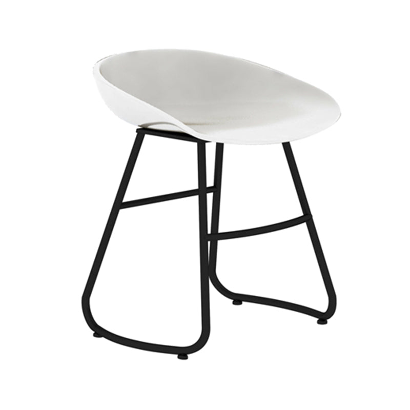 Modern Backrest Armless Counter Stool Iron Bar Stool with Acrylic Seat and Pedal for Cafe White 1 Piece Short Stool(18"H) Clearhalo 'Bar Furniture' 'Bar Stools' 'bar_stools' 'furn' 'furn_bar_stools' 'Furniture' 'Kitchen & Dining Furniture' 5724695