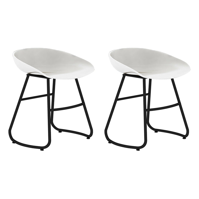 Modern Backrest Armless Counter Stool Iron Bar Stool with Acrylic Seat and Pedal for Cafe White 2 Piece Set Short Stool(18"H) Clearhalo 'Bar Furniture' 'Bar Stools' 'bar_stools' 'furn' 'furn_bar_stools' 'Furniture' 'Kitchen & Dining Furniture' 5724696
