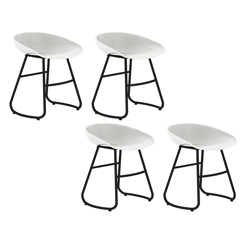 Modern Backrest Armless Counter Stool Iron Bar Stool with Acrylic Seat and Pedal for Cafe White 4 Piece Set Short Stool(18"H) Clearhalo 'Bar Furniture' 'Bar Stools' 'bar_stools' 'furn' 'furn_bar_stools' 'Furniture' 'Kitchen & Dining Furniture' 5724697