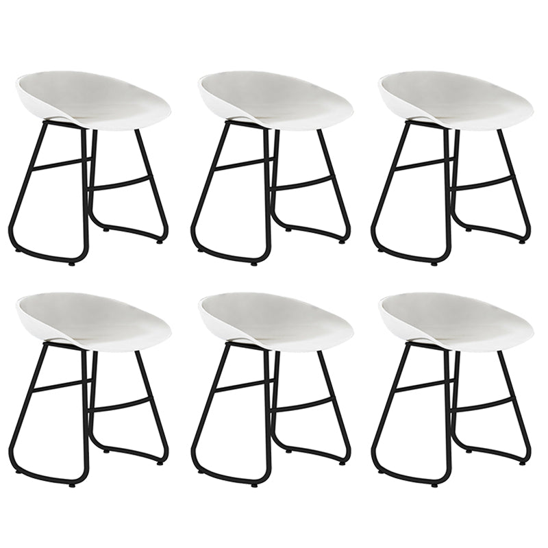 Modern Backrest Armless Counter Stool Iron Bar Stool with Acrylic Seat and Pedal for Cafe White 6 Piece Set Short Stool(18"H) Clearhalo 'Bar Furniture' 'Bar Stools' 'bar_stools' 'furn' 'furn_bar_stools' 'Furniture' 'Kitchen & Dining Furniture' 5724698