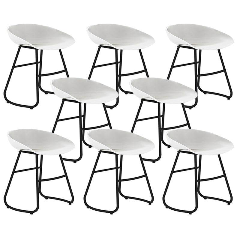Modern Backrest Armless Counter Stool Iron Bar Stool with Acrylic Seat and Pedal for Cafe White 8 Piece Set Short Stool(18"H) Clearhalo 'Bar Furniture' 'Bar Stools' 'bar_stools' 'furn' 'furn_bar_stools' 'Furniture' 'Kitchen & Dining Furniture' 5724699