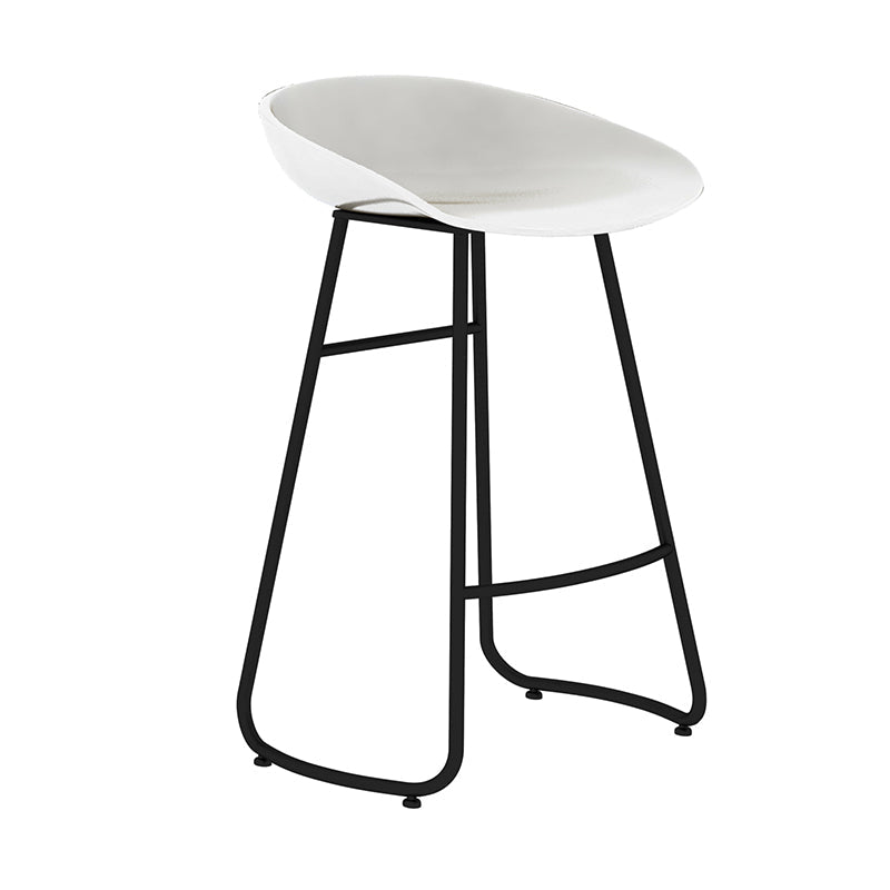 Modern Backrest Armless Counter Stool Iron Bar Stool with Acrylic Seat and Pedal for Cafe White 1 Piece Counter Stool(26"H) Clearhalo 'Bar Furniture' 'Bar Stools' 'bar_stools' 'furn' 'furn_bar_stools' 'Furniture' 'Kitchen & Dining Furniture' 5724700