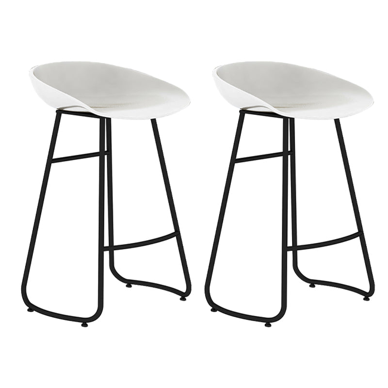 Modern Backrest Armless Counter Stool Iron Bar Stool with Acrylic Seat and Pedal for Cafe White 2 Piece Set Counter Stool(26"H) Clearhalo 'Bar Furniture' 'Bar Stools' 'bar_stools' 'furn' 'furn_bar_stools' 'Furniture' 'Kitchen & Dining Furniture' 5724701