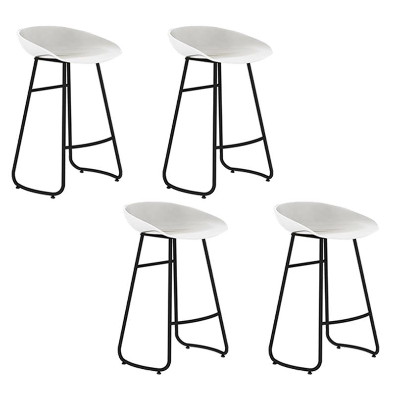 Modern Backrest Armless Counter Stool Iron Bar Stool with Acrylic Seat and Pedal for Cafe White 4 Piece Set Counter Stool(26"H) Clearhalo 'Bar Furniture' 'Bar Stools' 'bar_stools' 'furn' 'furn_bar_stools' 'Furniture' 'Kitchen & Dining Furniture' 5724702