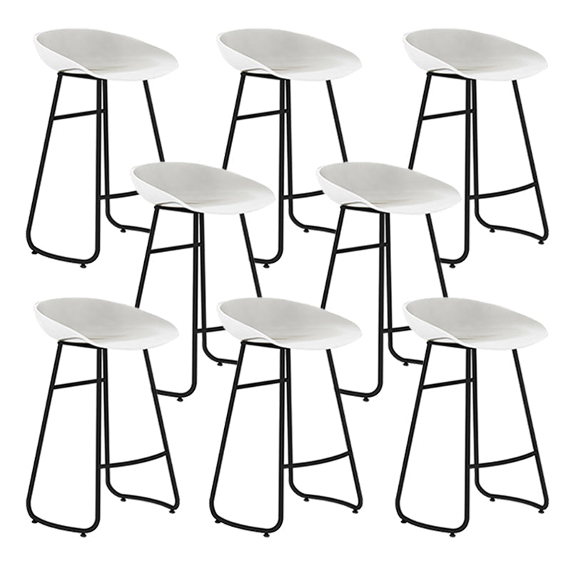 Modern Backrest Armless Counter Stool Iron Bar Stool with Acrylic Seat and Pedal for Cafe White 8 Piece Set Counter Stool(26"H) Clearhalo 'Bar Furniture' 'Bar Stools' 'bar_stools' 'furn' 'furn_bar_stools' 'Furniture' 'Kitchen & Dining Furniture' 5724704