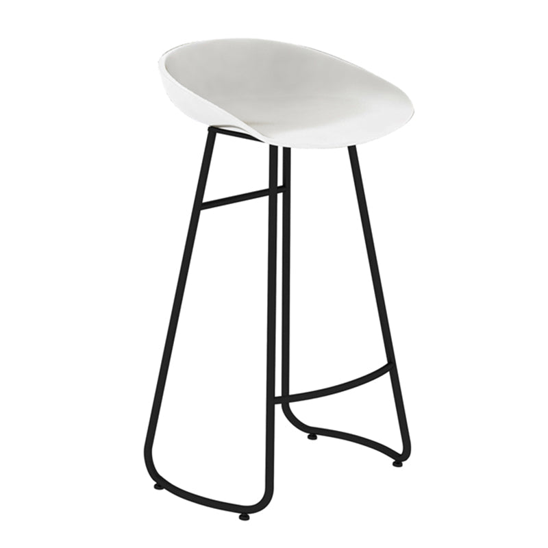 Modern Backrest Armless Counter Stool Iron Bar Stool with Acrylic Seat and Pedal for Cafe White 1 Piece Bar Stool(30"H) Clearhalo 'Bar Furniture' 'Bar Stools' 'bar_stools' 'furn' 'furn_bar_stools' 'Furniture' 'Kitchen & Dining Furniture' 5724705