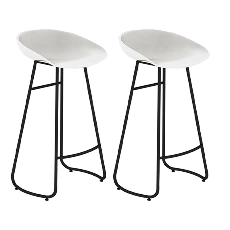 Modern Backrest Armless Counter Stool Iron Bar Stool with Acrylic Seat and Pedal for Cafe White 2 Piece Set Bar Stool(30"H) Clearhalo 'Bar Furniture' 'Bar Stools' 'bar_stools' 'furn' 'furn_bar_stools' 'Furniture' 'Kitchen & Dining Furniture' 5724706