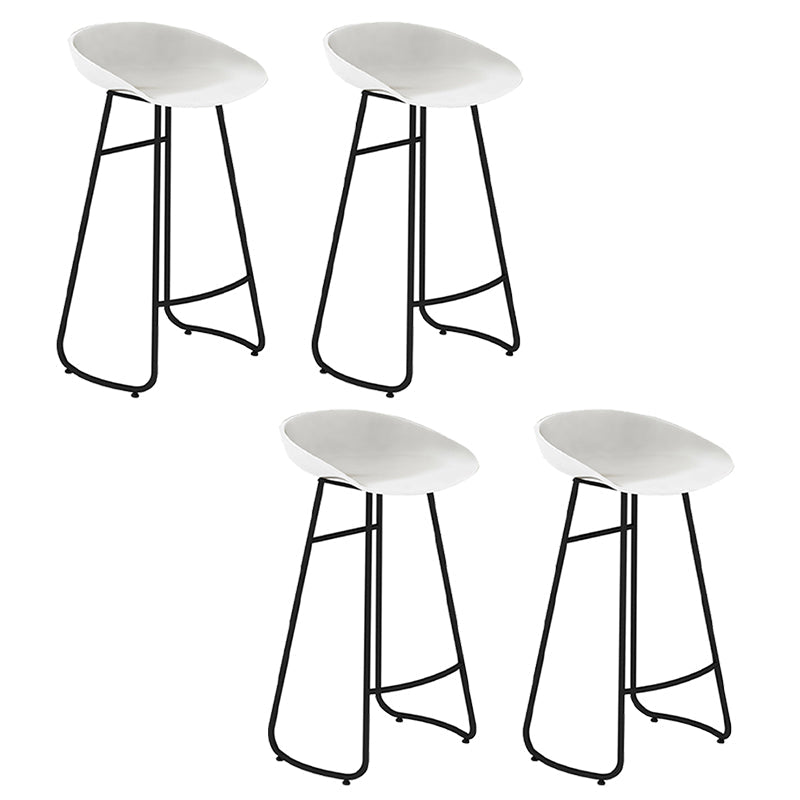 Modern Backrest Armless Counter Stool Iron Bar Stool with Acrylic Seat and Pedal for Cafe White 4 Piece Set Bar Stool(30"H) Clearhalo 'Bar Furniture' 'Bar Stools' 'bar_stools' 'furn' 'furn_bar_stools' 'Furniture' 'Kitchen & Dining Furniture' 5724707
