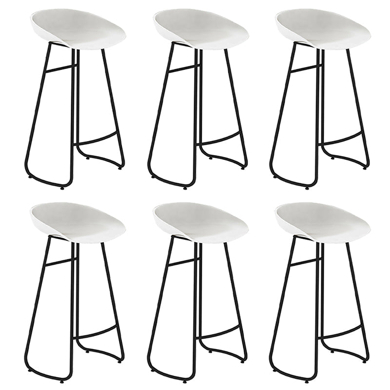Modern Backrest Armless Counter Stool Iron Bar Stool with Acrylic Seat and Pedal for Cafe White 6 Piece Set Bar Stool(30"H) Clearhalo 'Bar Furniture' 'Bar Stools' 'bar_stools' 'furn' 'furn_bar_stools' 'Furniture' 'Kitchen & Dining Furniture' 5724708