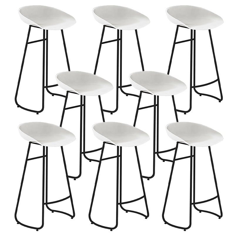 Modern Backrest Armless Counter Stool Iron Bar Stool with Acrylic Seat and Pedal for Cafe White 8 Piece Set Bar Stool(30"H) Clearhalo 'Bar Furniture' 'Bar Stools' 'bar_stools' 'furn' 'furn_bar_stools' 'Furniture' 'Kitchen & Dining Furniture' 5724709