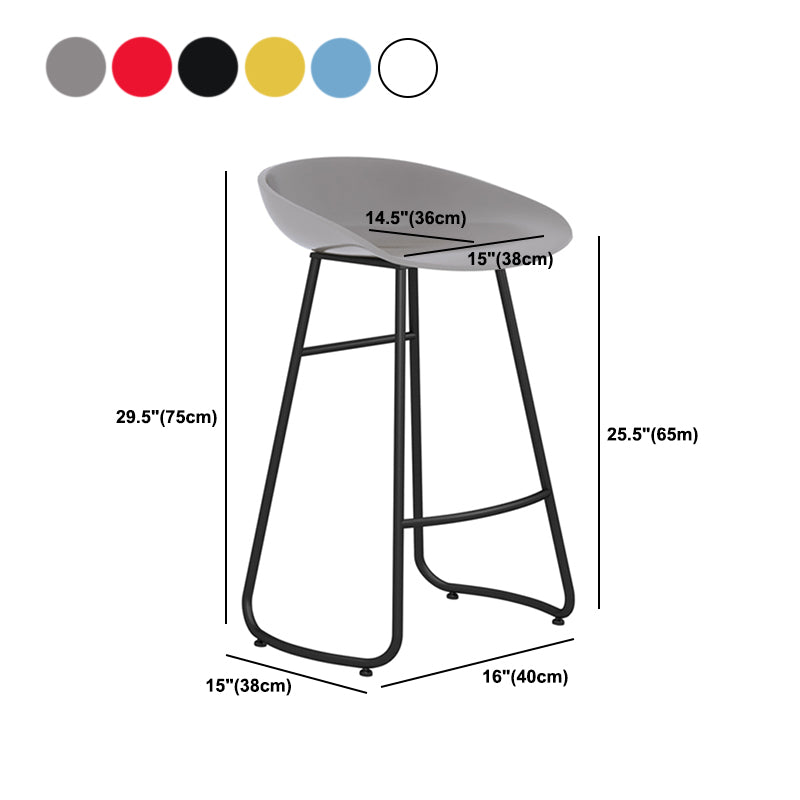 Modern Backrest Armless Counter Stool Iron Bar Stool with Acrylic Seat and Pedal for Cafe Clearhalo 'Bar Furniture' 'Bar Stools' 'bar_stools' 'furn' 'furn_bar_stools' 'Furniture' 'Kitchen & Dining Furniture' 5724711