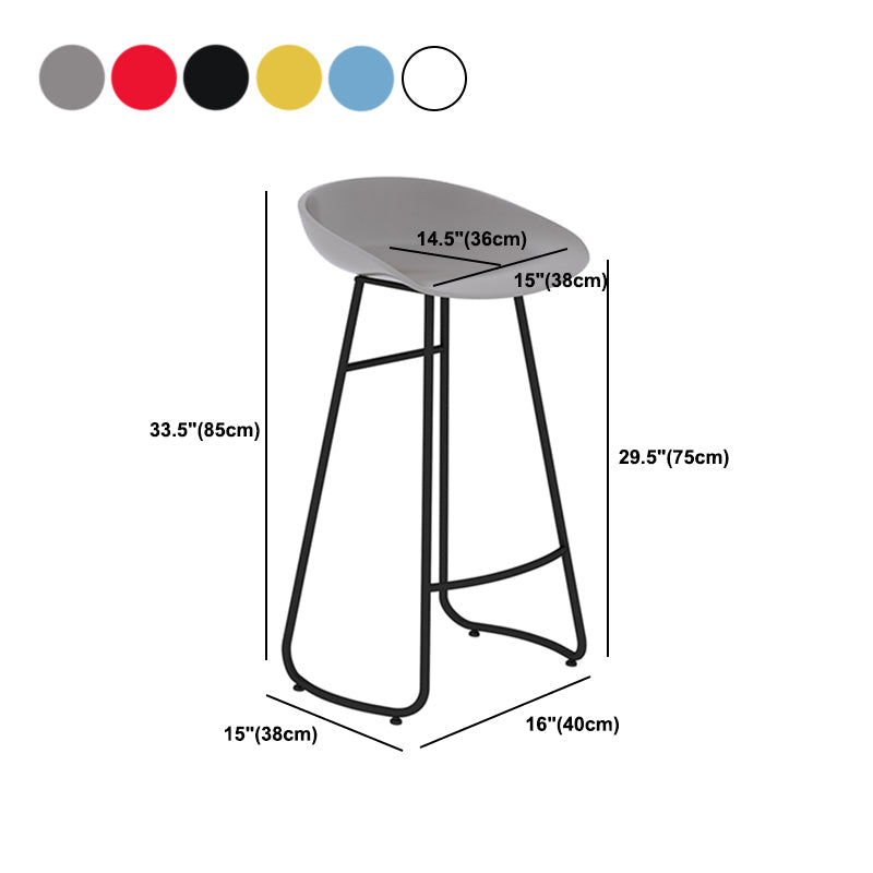 Modern Backrest Armless Counter Stool Iron Bar Stool with Acrylic Seat and Pedal for Cafe Clearhalo 'Bar Furniture' 'Bar Stools' 'bar_stools' 'furn' 'furn_bar_stools' 'Furniture' 'Kitchen & Dining Furniture' 5724712