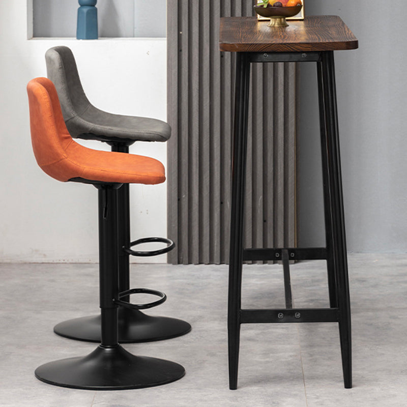 Contemporary Metal Stool Leather Upholstered Counter Stool in Matte Finish for Indoor Clearhalo 'Bar Furniture' 'Bar Stools' 'bar_stools' 'furn' 'furn_bar_stools' 'Furniture' 'Kitchen & Dining Furniture' 5724714