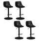 Contemporary Metal Stool Leather Upholstered Counter Stool in Matte Finish for Indoor Black Black 4 Piece Set Clearhalo 'Bar Furniture' 'Bar Stools' 'bar_stools' 'furn' 'furn_bar_stools' 'Furniture' 'Kitchen & Dining Furniture' 5724715