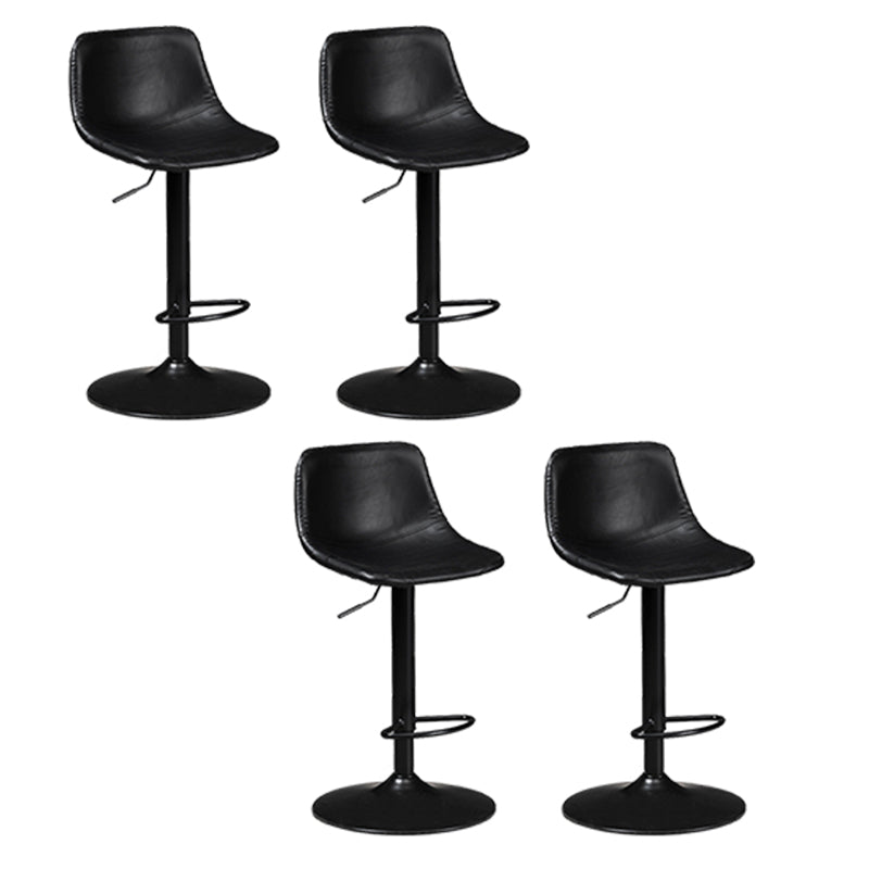 Contemporary Metal Stool Leather Upholstered Counter Stool in Matte Finish for Indoor Black Black 4 Piece Set Clearhalo 'Bar Furniture' 'Bar Stools' 'bar_stools' 'furn' 'furn_bar_stools' 'Furniture' 'Kitchen & Dining Furniture' 5724715