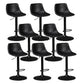 Contemporary Metal Stool Leather Upholstered Counter Stool in Matte Finish for Indoor Black Black 8 Piece Set Clearhalo 'Bar Furniture' 'Bar Stools' 'bar_stools' 'furn' 'furn_bar_stools' 'Furniture' 'Kitchen & Dining Furniture' 5724716