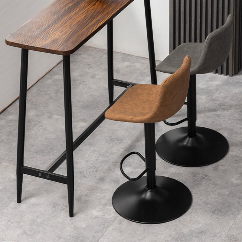 Contemporary Metal Stool Leather Upholstered Counter Stool in Matte Finish for Indoor Clearhalo 'Bar Furniture' 'Bar Stools' 'bar_stools' 'furn' 'furn_bar_stools' 'Furniture' 'Kitchen & Dining Furniture' 5724717