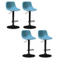 Contemporary Metal Stool Leather Upholstered Counter Stool in Matte Finish for Indoor Blue Black 4 Piece Set Clearhalo 'Bar Furniture' 'Bar Stools' 'bar_stools' 'furn' 'furn_bar_stools' 'Furniture' 'Kitchen & Dining Furniture' 5724724