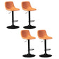 Contemporary Metal Stool Leather Upholstered Counter Stool in Matte Finish for Indoor Orange Black 4 Piece Set Clearhalo 'Bar Furniture' 'Bar Stools' 'bar_stools' 'furn' 'furn_bar_stools' 'Furniture' 'Kitchen & Dining Furniture' 5724730