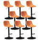 Contemporary Metal Stool Leather Upholstered Counter Stool in Matte Finish for Indoor Orange Black 8 Piece Set Clearhalo 'Bar Furniture' 'Bar Stools' 'bar_stools' 'furn' 'furn_bar_stools' 'Furniture' 'Kitchen & Dining Furniture' 5724732