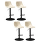 Contemporary Metal Stool Leather Upholstered Counter Stool in Matte Finish for Indoor Off-White Black 4 Piece Set Clearhalo 'Bar Furniture' 'Bar Stools' 'bar_stools' 'furn' 'furn_bar_stools' 'Furniture' 'Kitchen & Dining Furniture' 5724735